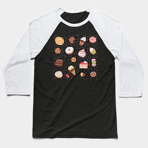 Cute sweet desserts Baseball T-Shirt by Yarafantasyart